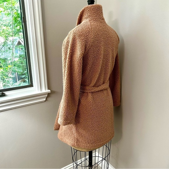 Talbots Haven Well Within Sherpa Robe Clay Camel Tan Size XS - Picture 8 of 11
